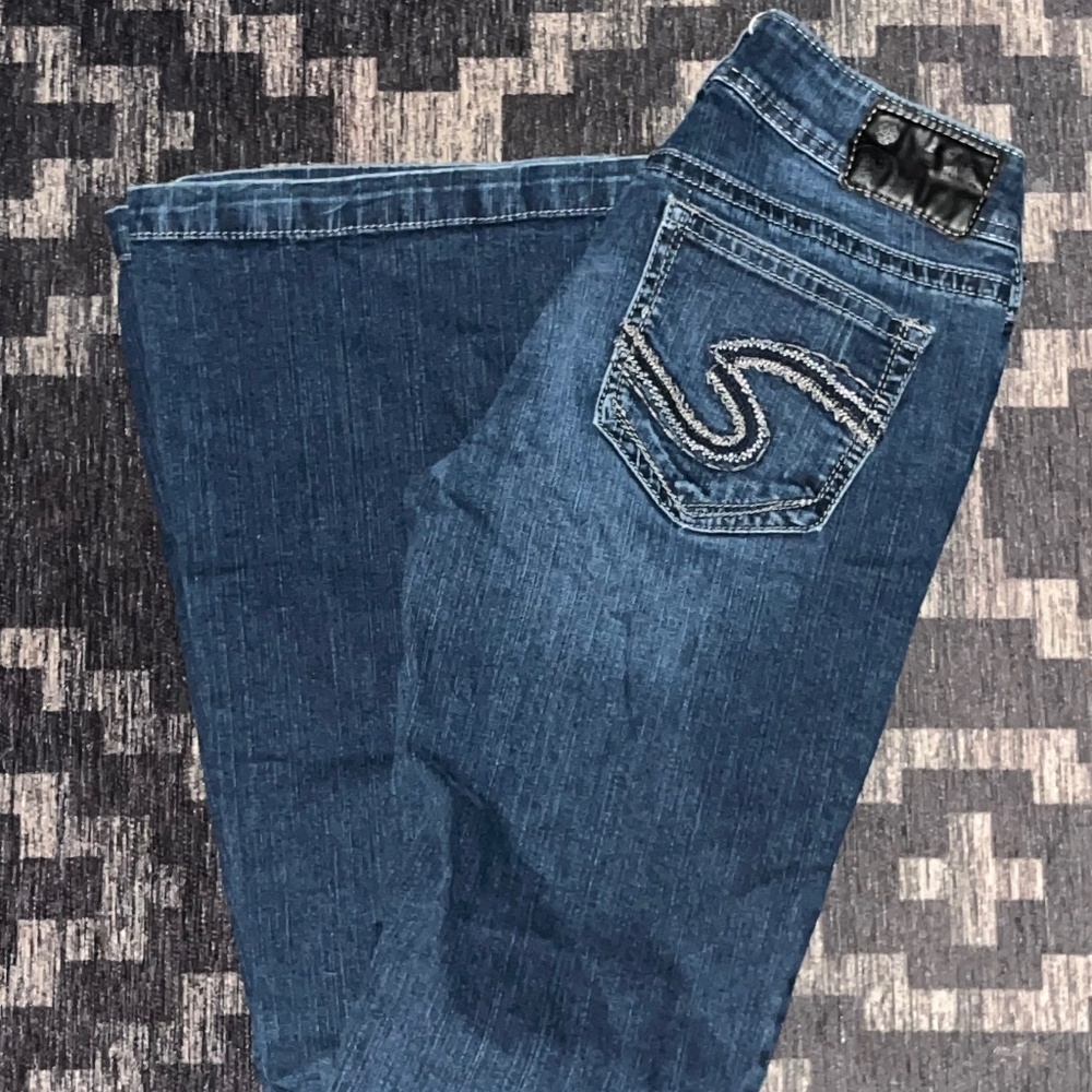 Silver Suki Fluid Midlflare Trouser Jeans Size 27/34